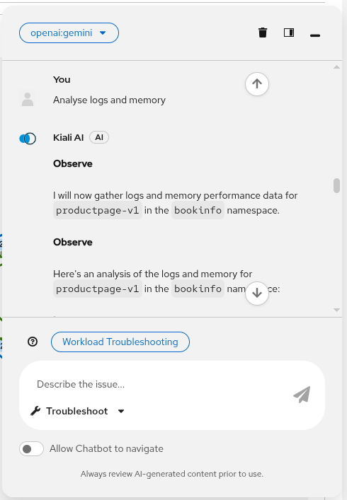 Kiali Chatbot