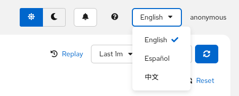 Masthead language selector Masthead language selector