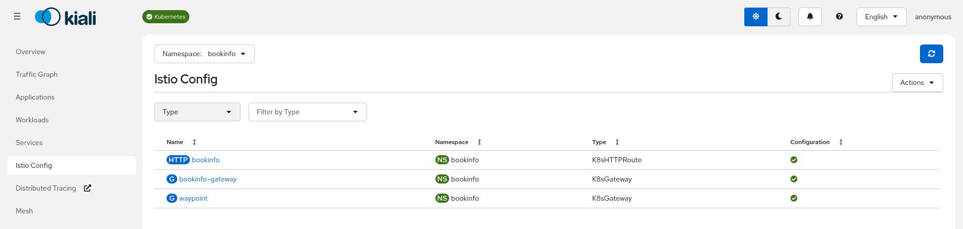 Istio Config List Istio Config List